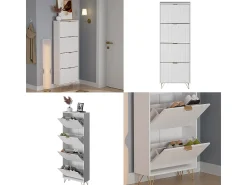 Móvel De Arrumação|Sapateira|Vicco Schuhschrank 60x23.5x166.7 helge Branco