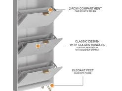 Móvel De Arrumação|Sapateira|Vicco Schuhschrank 60x23.5x166.7 helge Branco