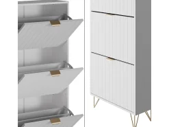 Móvel De Arrumação|Sapateira|Vicco Schuhschrank 60x23.5x166.7 helge Branco
