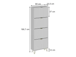 Móvel De Arrumação|Sapateira|Vicco Schuhschrank 60x23.5x166.7 helge Branco
