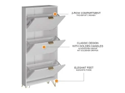 Outlet Vicco Schuhschrank 60x23.5x128.5 helge Branco