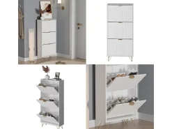 Outlet Vicco Schuhschrank 60x23.5x128.5 helge Branco