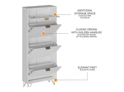 Discount Vicco Schuhschrank 60x23.5x145 helge Branco