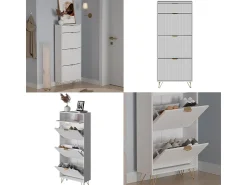Discount Vicco Schuhschrank 60x23.5x145 helge Branco