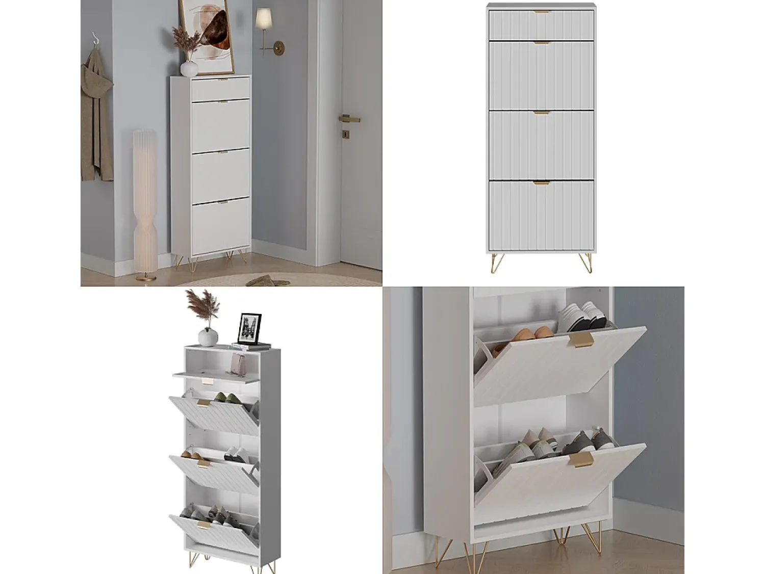 Discount Vicco Schuhschrank 60x23.5x145 helge Branco