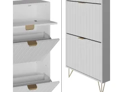 Discount Vicco Schuhschrank 60x23.5x145 helge Branco