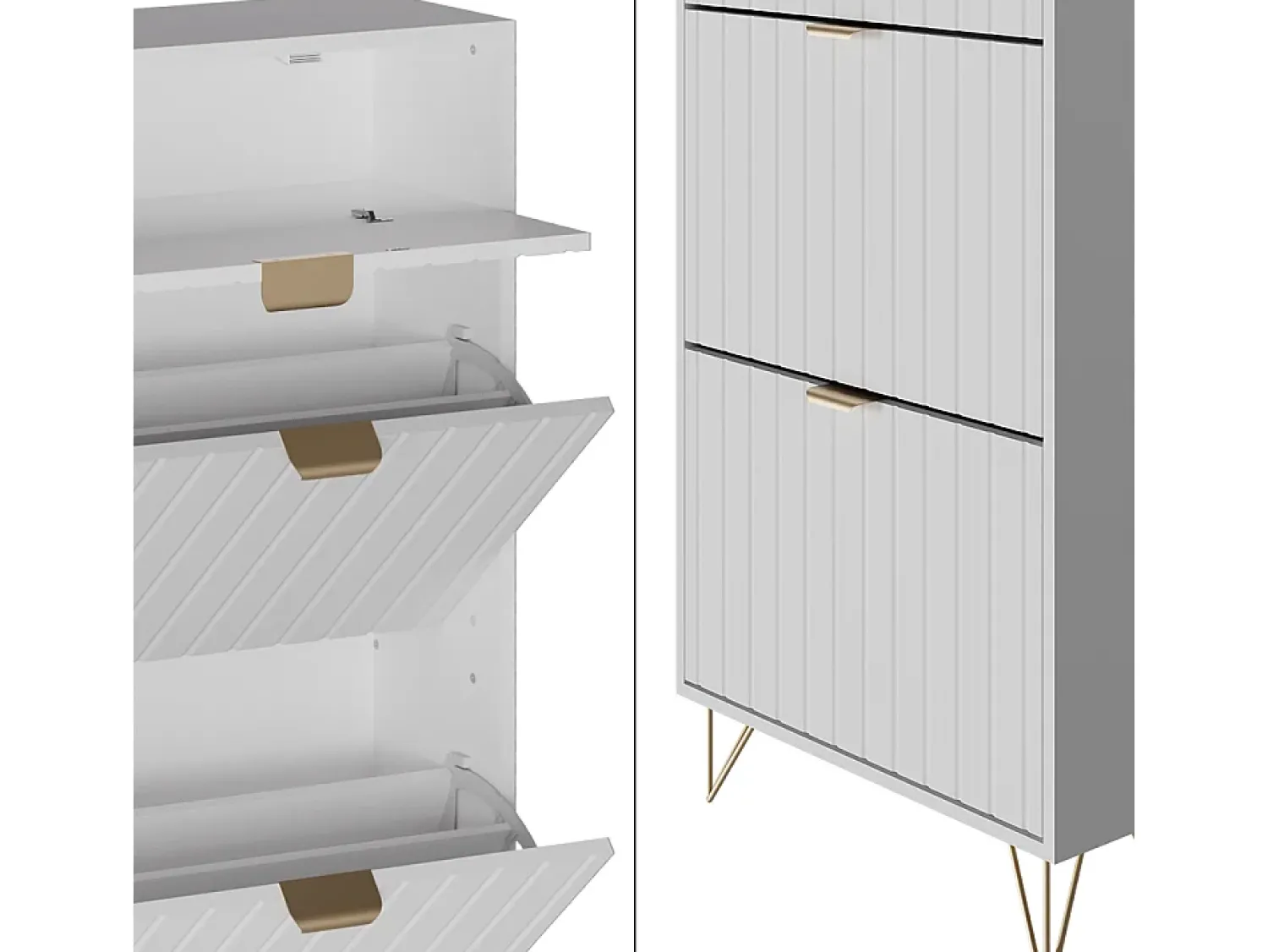 Discount Vicco Schuhschrank 60x23.5x145 helge Branco