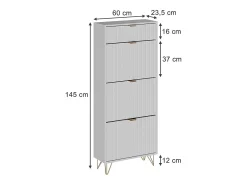 Discount Vicco Schuhschrank 60x23.5x145 helge Branco