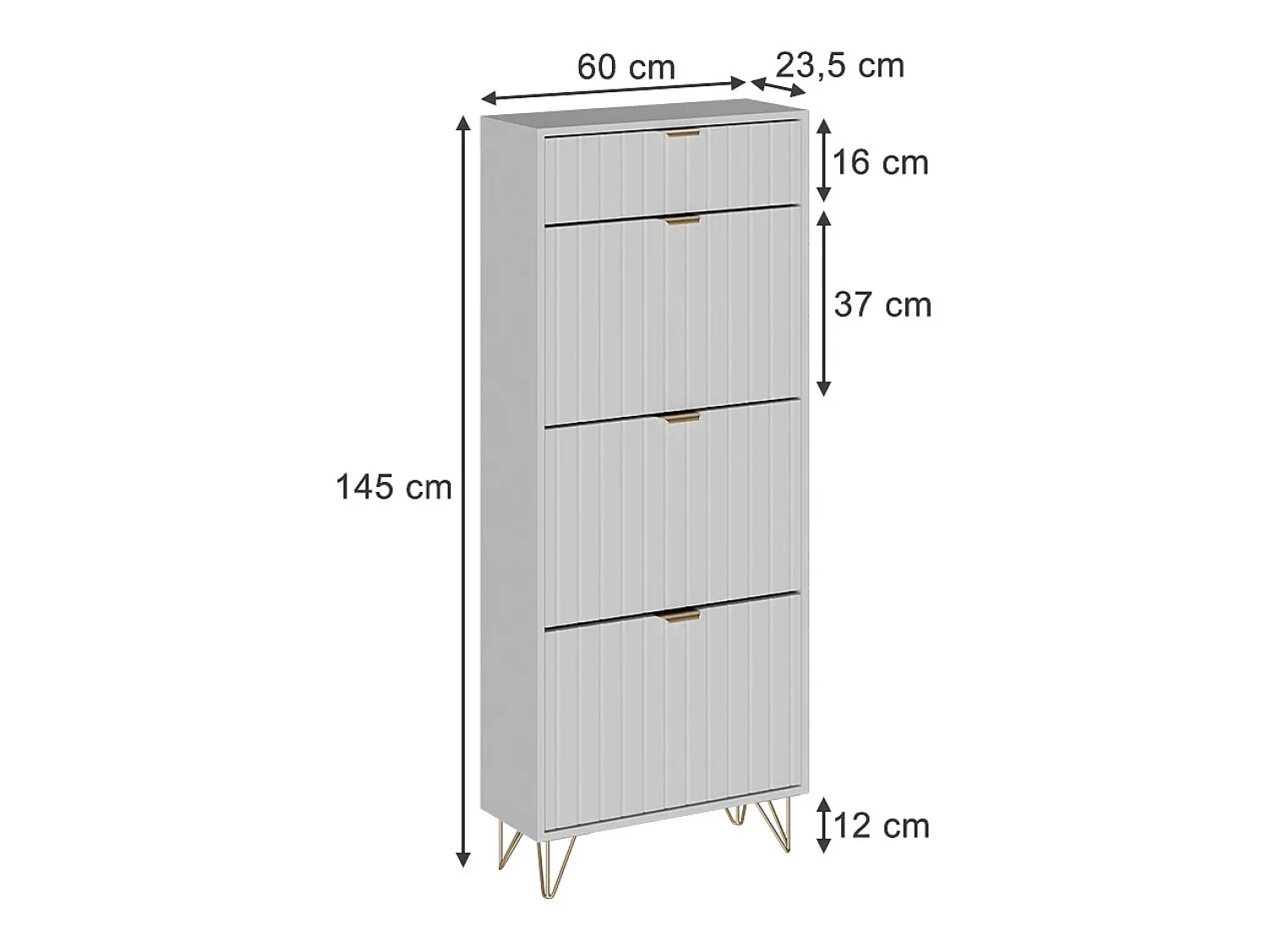 Discount Vicco Schuhschrank 60x23.5x145 helge Branco