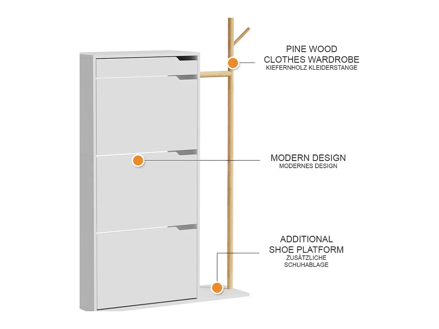 Sale Vicco Schuhschrank 90x30x181.5 ivo Branco