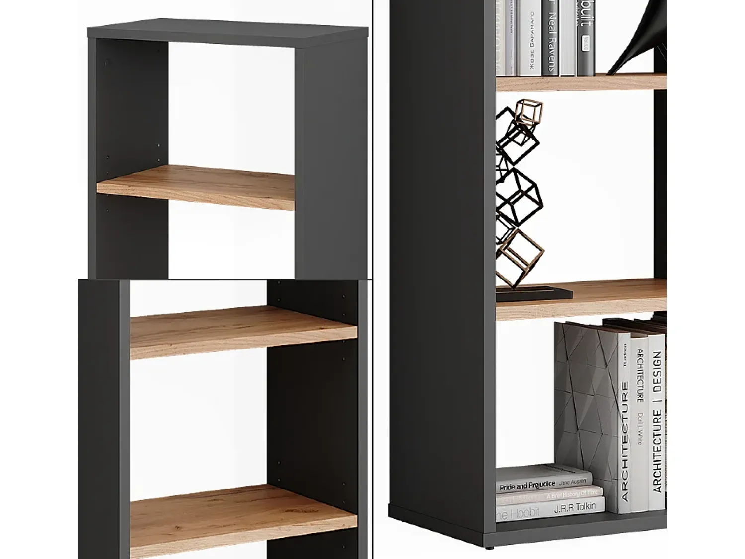 Prateleira*Vicco Schuhschrank carvalho antracite/goldkraft 40x24x80.1 orlando Cinza antracite