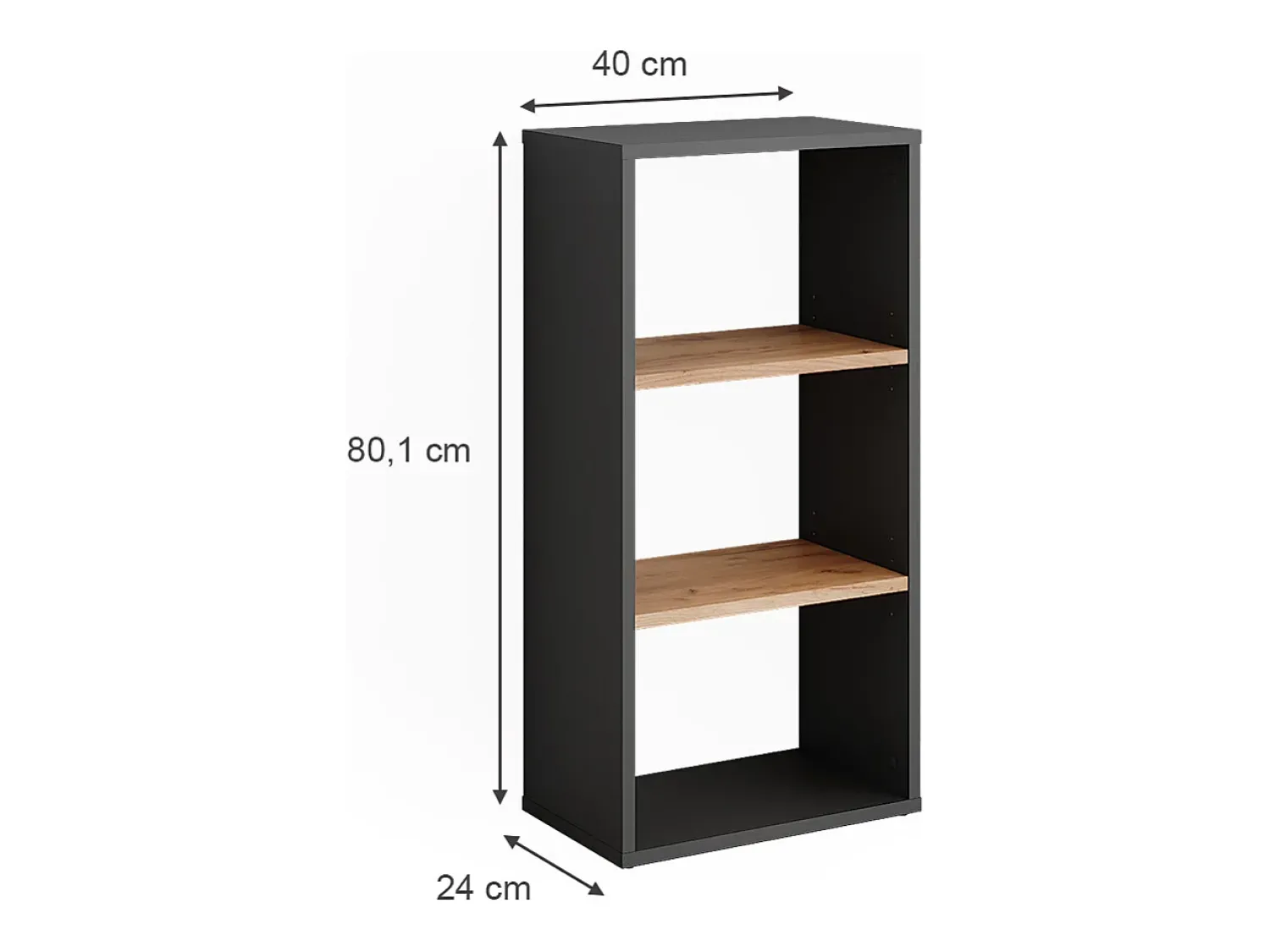 Prateleira*Vicco Schuhschrank carvalho antracite/goldkraft 40x24x80.1 orlando Cinza antracite