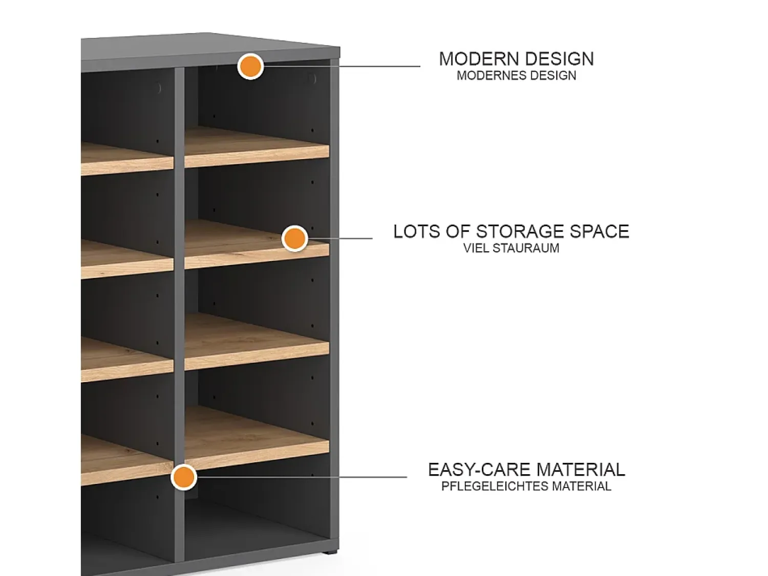 Móvel De Arrumação|Sapateira*Vicco Schuhschrank carvalho goldkraft 104x33x65.5 lysander Natural escuro