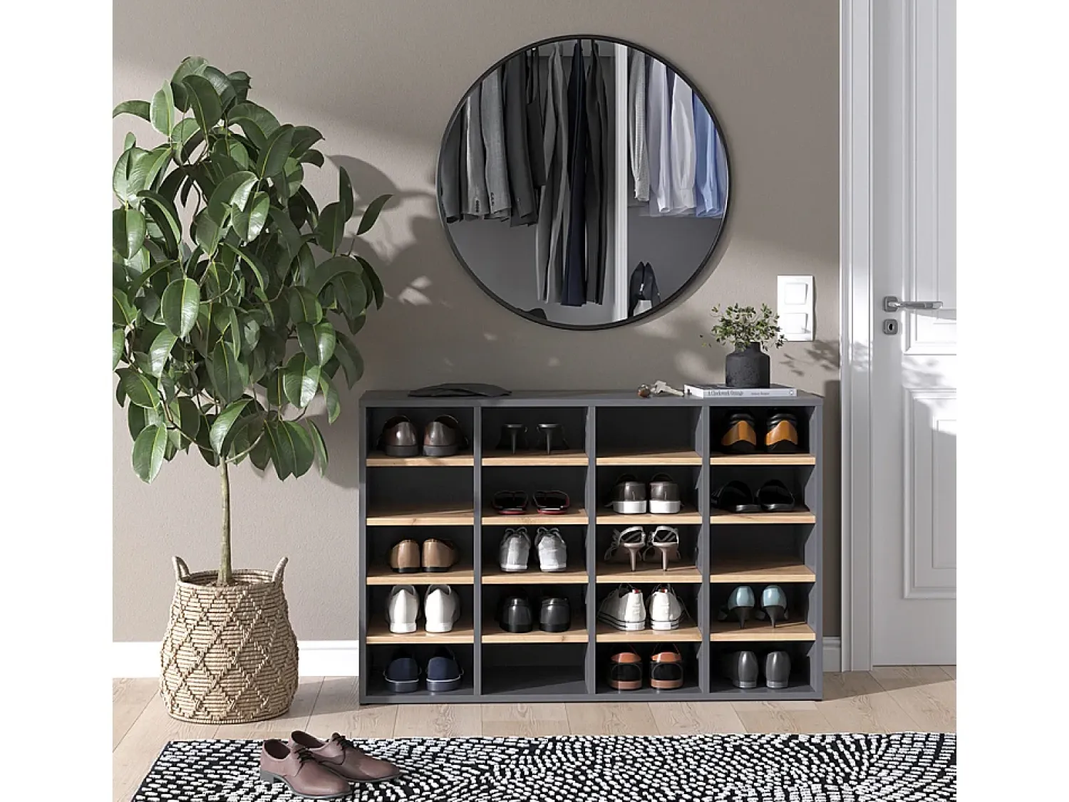 Móvel De Arrumação|Sapateira*Vicco Schuhschrank carvalho goldkraft 104x33x65.5 lysander Natural escuro