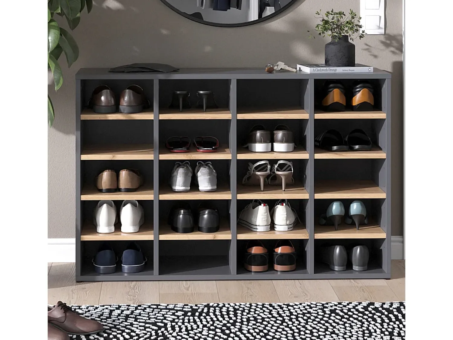 Móvel De Arrumação|Sapateira*Vicco Schuhschrank carvalho goldkraft 104x33x65.5 lysander Natural escuro