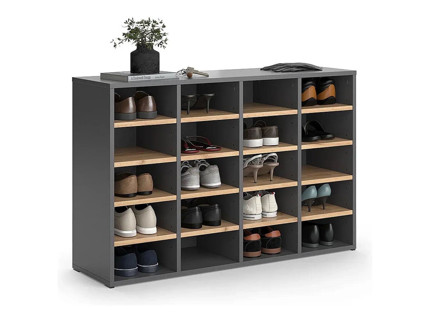 Móvel De Arrumação|Sapateira*Vicco Schuhschrank carvalho goldkraft 104x33x65.5 lysander Natural escuro