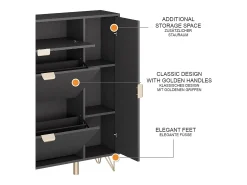Outlet Vicco Schuhschrank 108x23.5x107.5 helge Preto