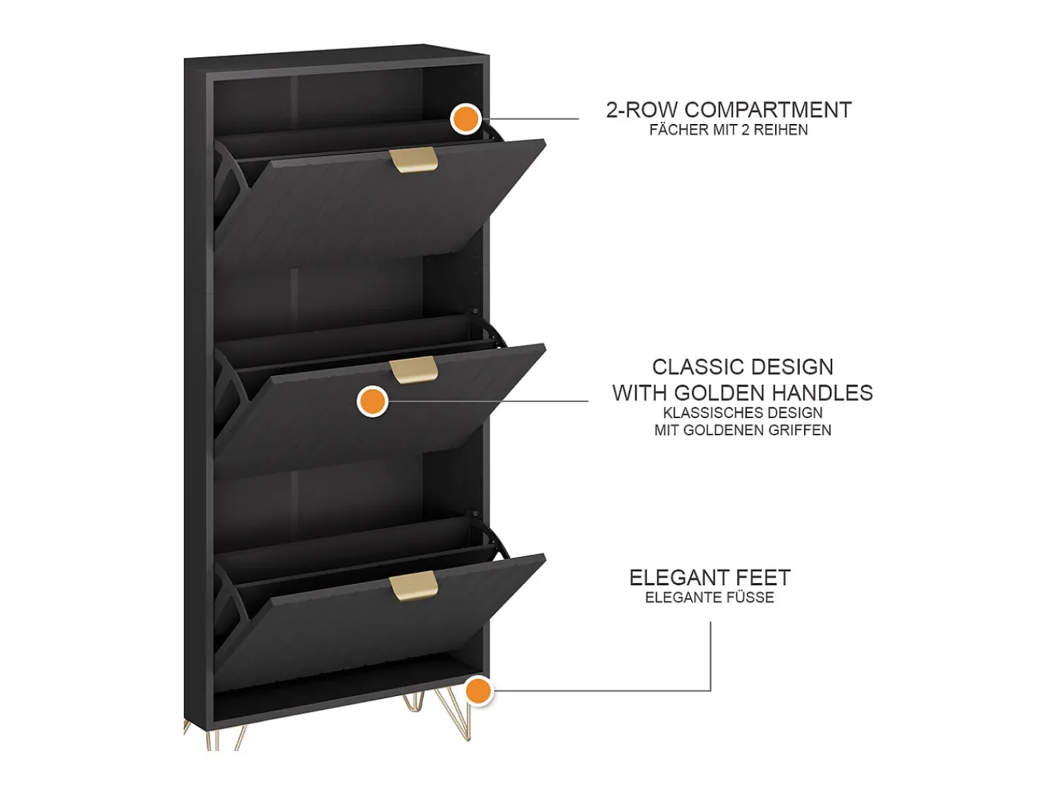 Vicco Schuhschrank 60x23.5x128.5 helge^ Móvel De Arrumação|Sapateira