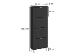 Vicco Schuhschrank 60x23.5x166.7 helge^ Móvel De Arrumação|Sapateira