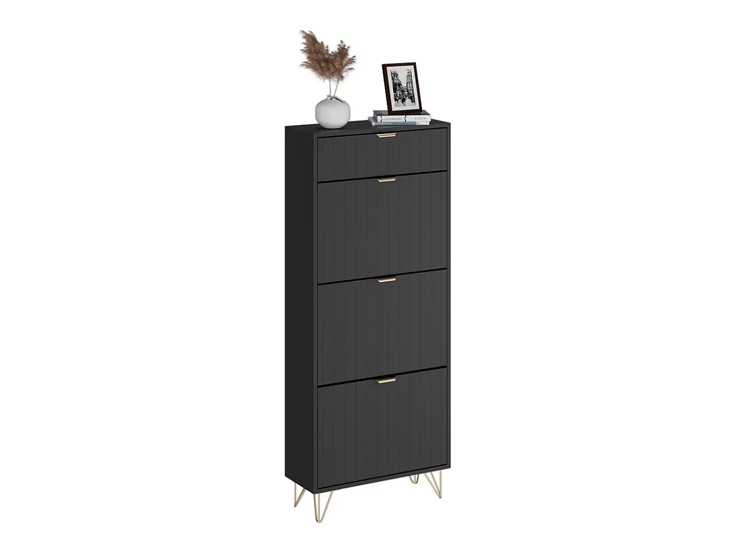 Móvel De Arrumação|Sapateira|Vicco Schuhschrank 60x23.5x145 helge Preto