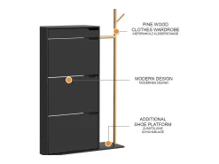 Vicco Schuhschrank 90x30x181.5 ivo^ Móvel De Arrumação|Sapateira