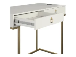 CosmoLiving by Cosmopolitan Secretária com 2 gavetas em MDF cinzento^ Consola