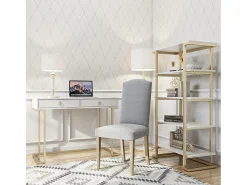 CosmoLiving by Cosmopolitan Secretária com 2 gavetas em MDF cinzento^ Consola