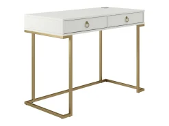 CosmoLiving by Cosmopolitan Secretária com 2 gavetas em MDF cinzento^ Consola
