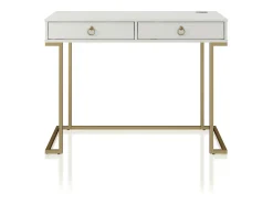 CosmoLiving by Cosmopolitan Secretária com 2 gavetas em MDF cinzento^ Consola
