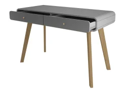 Consola|Loft24 Secretária com 2 portas em carvalho e aglomerado branco Cinzento