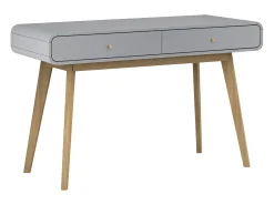 Consola|Loft24 Secretária com 2 portas em carvalho e aglomerado branco Cinzento