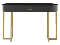 Consola*Vente-unique Secretária consola 1 gaveta MDF lacado e metal e dourado TORELI Pascal Morabito Preto