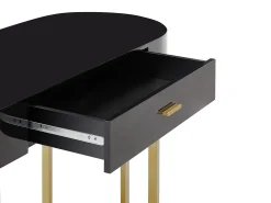 Consola*Vente-unique Secretária consola 1 gaveta MDF lacado e metal e dourado TORELI Pascal Morabito Preto