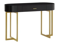 Consola*Vente-unique Secretária consola 1 gaveta MDF lacado e metal e dourado TORELI Pascal Morabito Preto