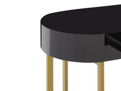 Consola*Vente-unique Secretária consola 1 gaveta MDF lacado e metal e dourado TORELI Pascal Morabito Preto