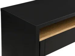 Consola*Vente-unique Secretária consola extensível com 2 gavetas preto e natural - LOAVIA Preto / Natural claro