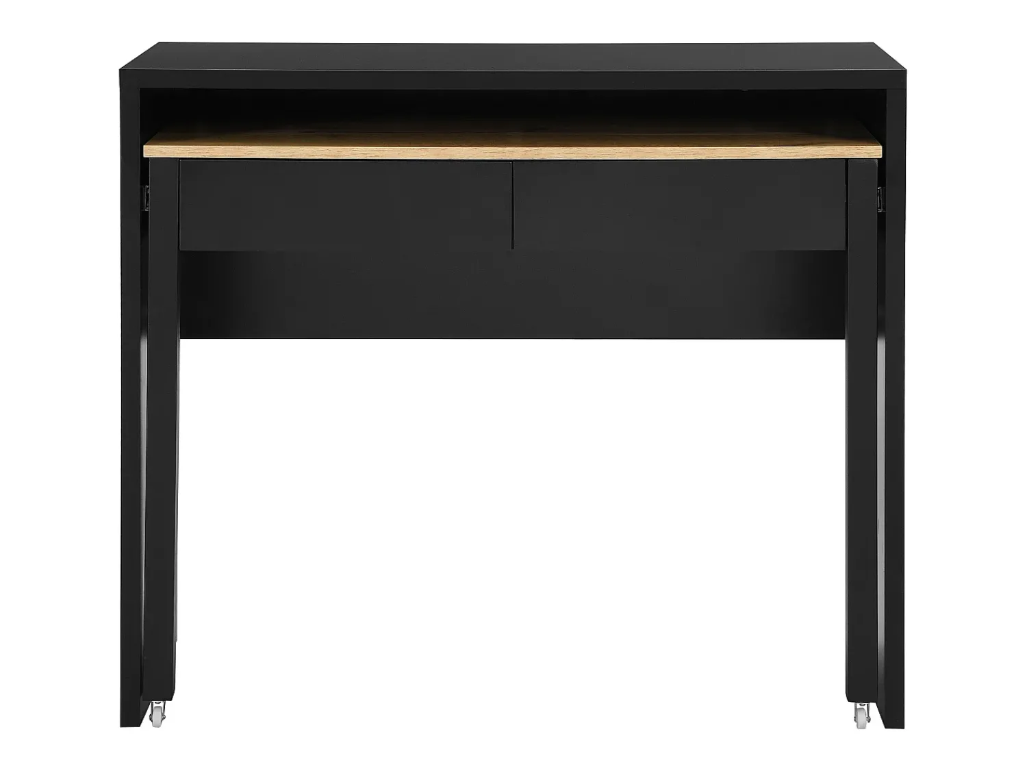 Consola*Vente-unique Secretária consola extensível com 2 gavetas preto e natural - LOAVIA Preto / Natural claro