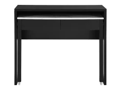 Vente-unique Secretária consola extensível com 2 gavetas preto e efeito mármore branco - LOAVIA^ Consola
