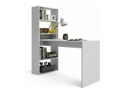 Consola|duehome Secretária Cosmic com prateleiras em branco artik 120 x 144 cm Cinzento