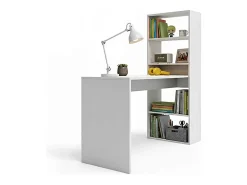 Consola|duehome Secretária Cosmic com prateleiras em branco artik 120 x 144 cm Cinzento