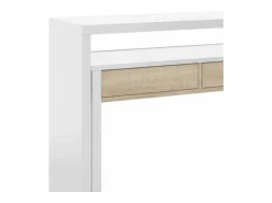 Consola|Dmora Secretária Damodi, Secretária com tampo extensível, Secretária para PC com 2 gavetas, 99x36h88 cm, e Carvalho Branco
