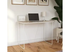 Outlet Dorel Home Secretária de pé com 2 gavetas em MDF cinzento pomba Castanho