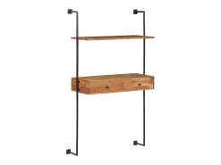 Prateleira|vidaxl Secretária de parede 90x40x170 cm madeira de acácia maciça Castanho