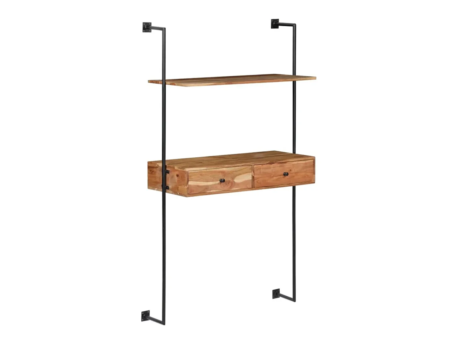 Prateleira|vidaxl Secretária de parede 90x40x170 cm madeira de acácia maciça Castanho
