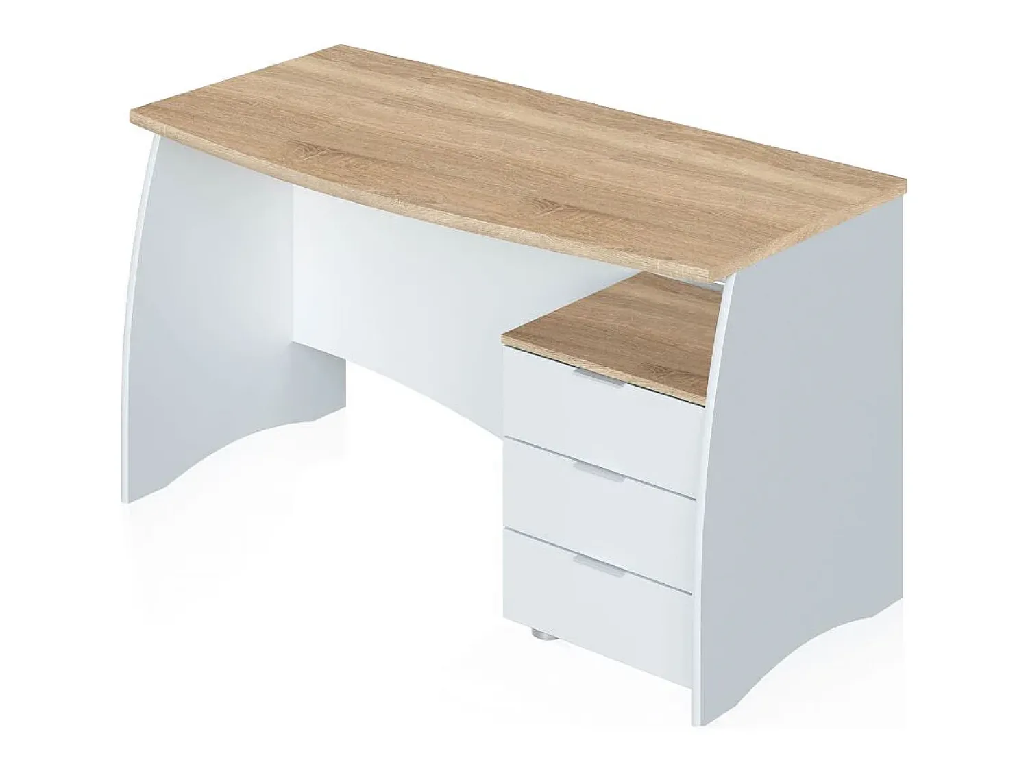 Consola*duehome Secretária Elan 3 gavetas Natural claro
