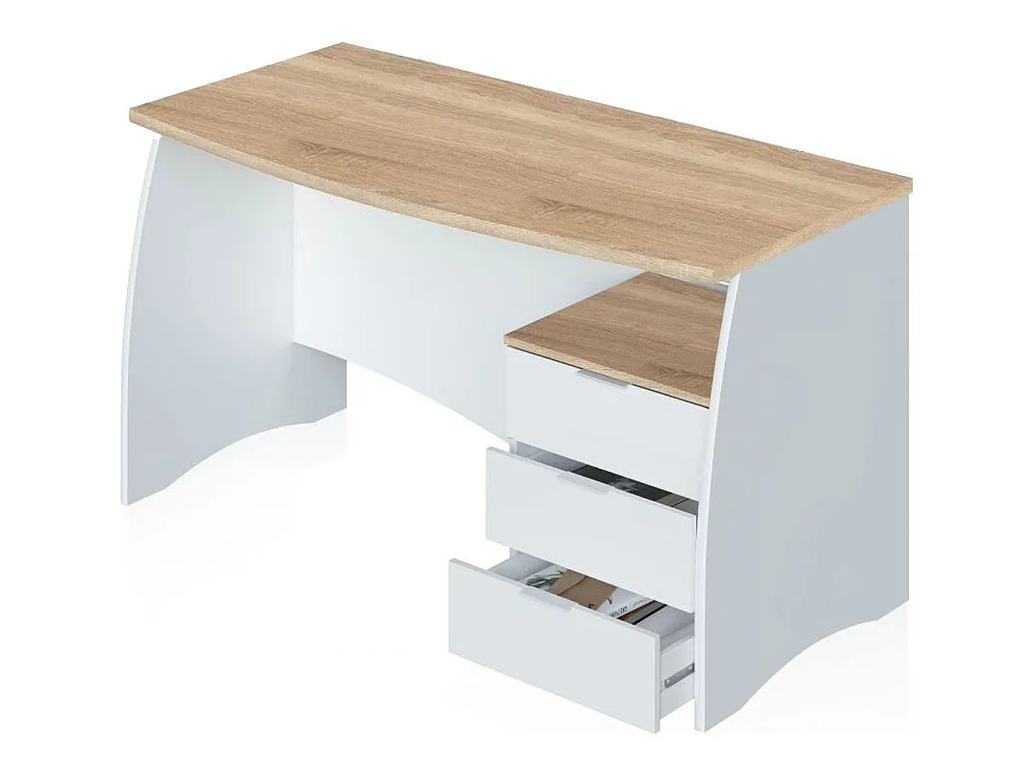 Consola*duehome Secretária Elan 3 gavetas Natural claro