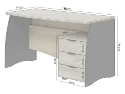 duehome Secretária Elan 3 gavetas^ Consola