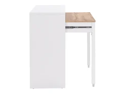 Consola*Vente-unique Secretária extensível com 2 gavetas, branca e natural - LOAVIA Natural claro / Branco