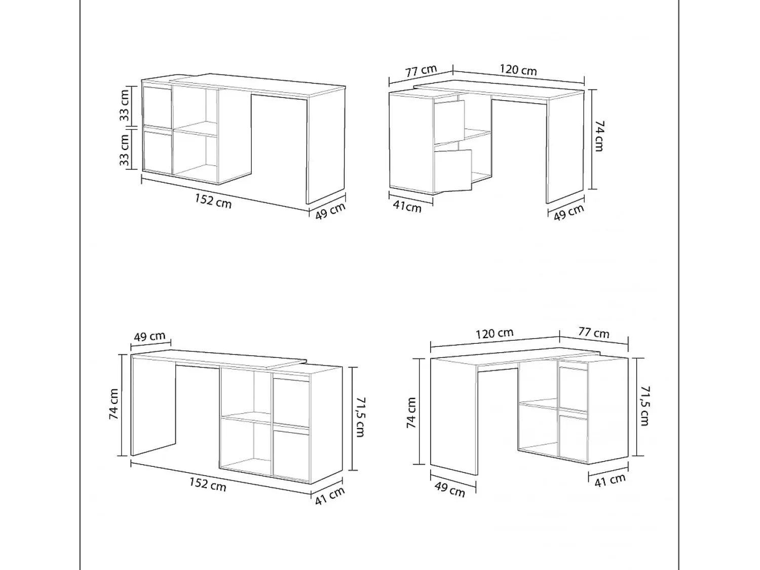 duehome Secretária multiposições Spacio^ Consola