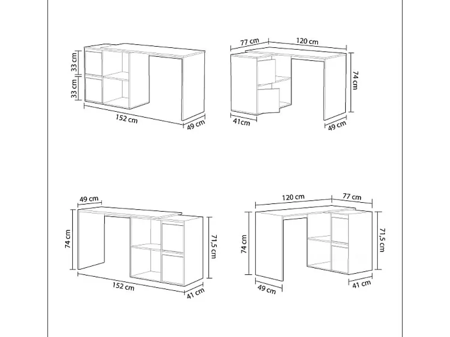 duehome Secretária multiposições Spacio^ Consola